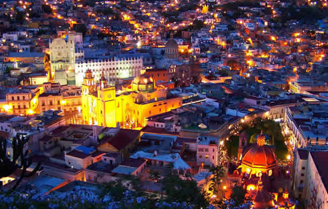 Vista aérea de la Ciudad de Guanajuato