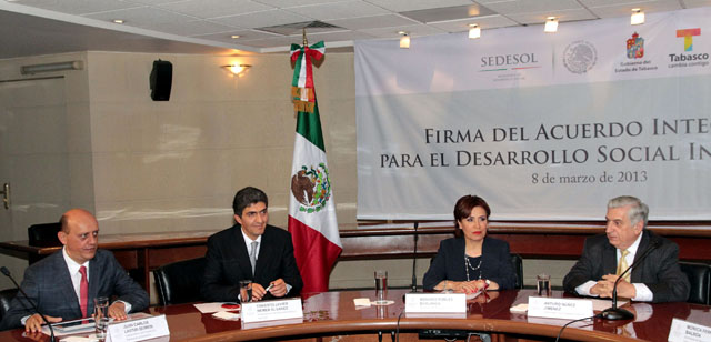 Firma del Acuerdo Integral para el Desarrollo Social Incluyente Sedesol - Gobierno de Tabasco